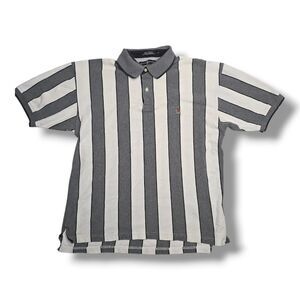 Tommy Hilfiger Men's Size L 90's Vintage Vertical Striped Polo Shirt Preppy